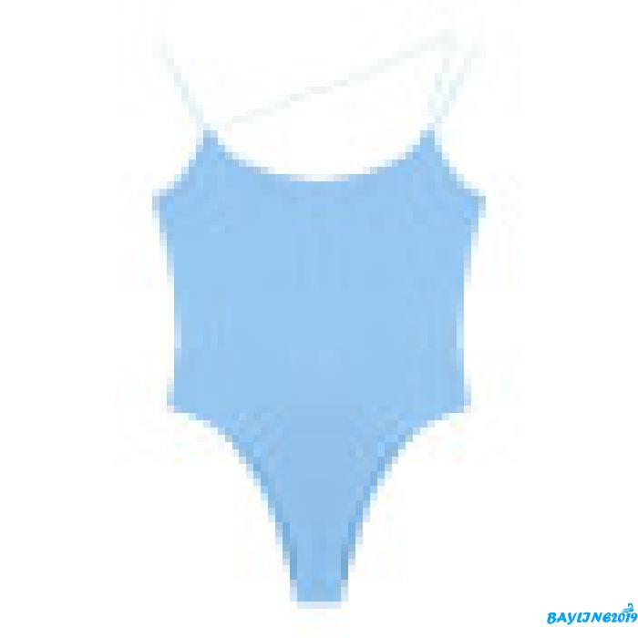 Bay-female Bộ Áo Liền Quần Hai Dây Màu Trơn Hai Dây Cắt Thấp Mùa Hè Màu Trắng / Đen / Xanh Dương