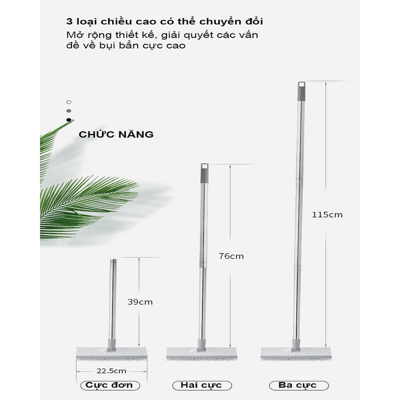 Chổi Chà Sàn Thông Minh 2 Mặt Dài 115cm