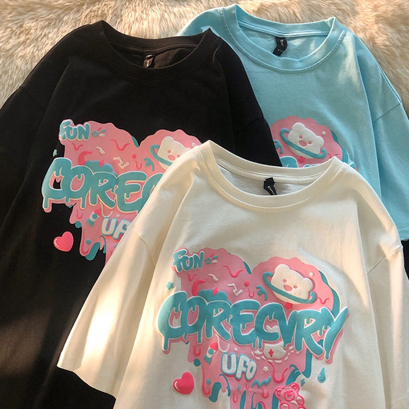 NRVP Áo Thun Nữ Tay Ngắn In Hình Phong Cách Hàn Quốc Thời Trang Mùa Hè 2022