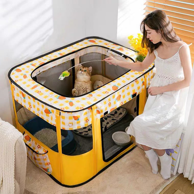 Nhà cho thú cưng thiết kế lưới thoáng khí, chuồng đẻ cho chó mèo