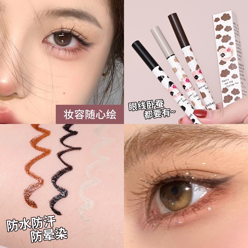 BOBEINI Bút Kẻ Mắt Tơ Tằm 100% Dạng Lỏng Chống Thấm Nước Lâu Trôi Siêu Mịn Chất Lượng Cao Cho Học Sinh Bút Kẻ Mắt