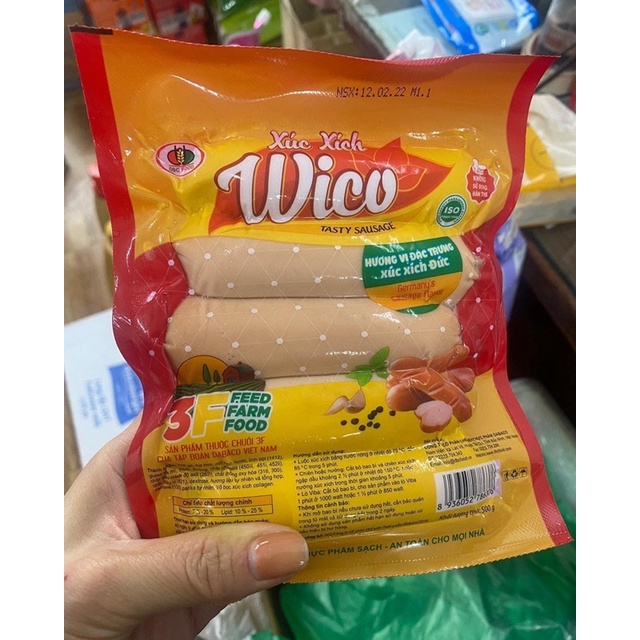 GÓI 500G XÚC XÍCH WICO - DABACO ( 10 CÁI)
