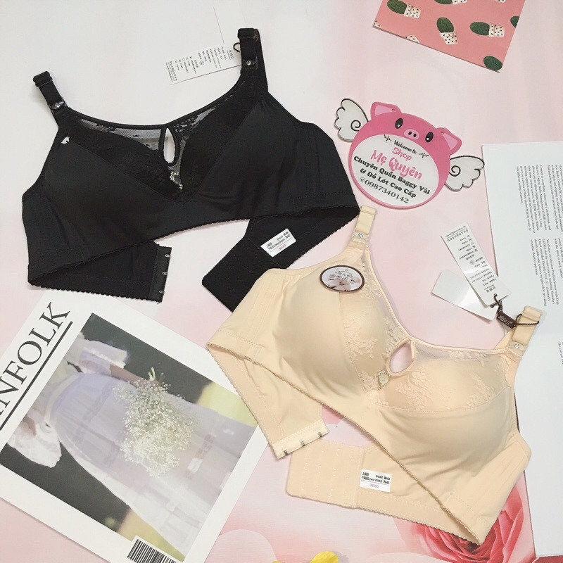 Áo lót nữ cotton lạn phối ren hở khe ngực quyến rũ, mút mỏng 1cm không gọng ôm trọn dáng ngực