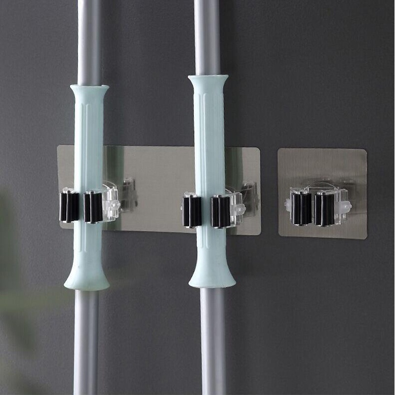 Giá đỡ cây lau nhà gắn tường không cần khoan tiết kiệm không gian tiện dụng cho phòng tắm