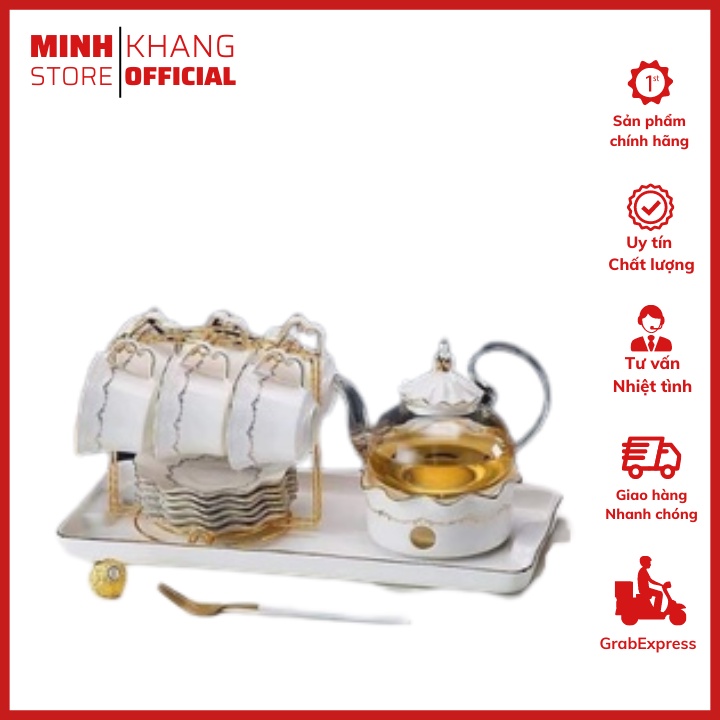 Bộ Ấm Trà Hoa Vân Đá Độc Đáo Cao Cấp, Sang Trọng