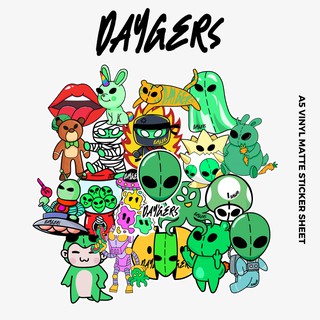 Sticker sheet Daygers ALIEN - Stickers dán điện thoại, mũ bảo hiểm, ván trượt - Local brand chính hãng