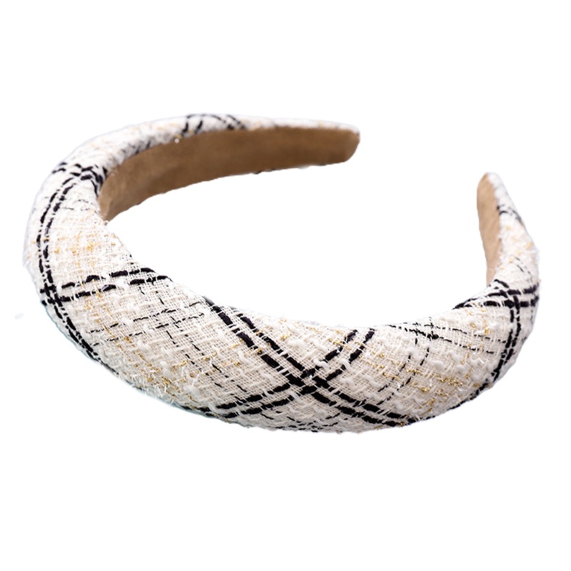 Băng Đô Cài Tóc Nhỏ Kẻ Sọc Caro Trắng Đen Cổ Điển Phong Cách Hàn Quốc Cho Nữ