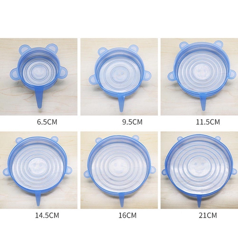 Set 6 Nắp Silicon Bảo Quản Thực Phẩm Huhu12