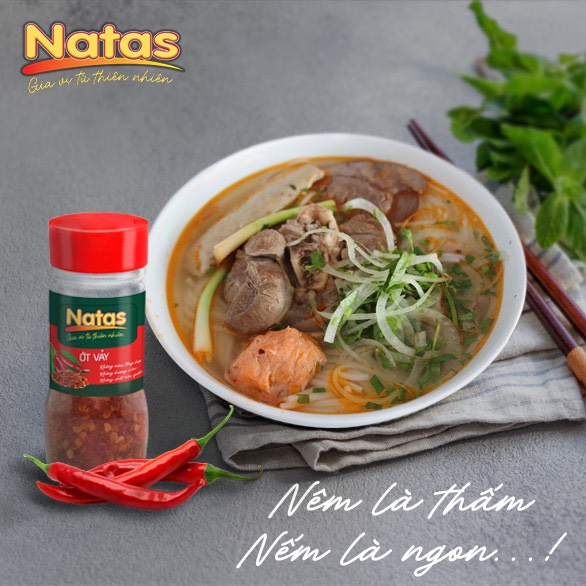Combo gia vị tiện dụng Natas: Bột hành hũ 60g + Ớt vảy hũ 50g + Sả vảy hũ 40g