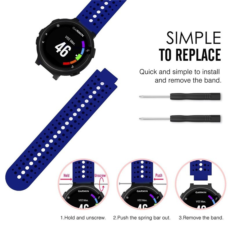 Dây đeo silicone cho đồng hồ Garmin Forerunner 220 230 235 620 630 735