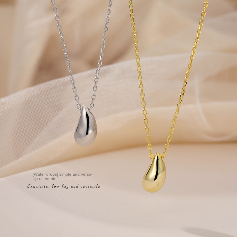 Vòng cổ Mặt Hình Giọt Nước Màu Trơn Đơn Giản Cho Nữ