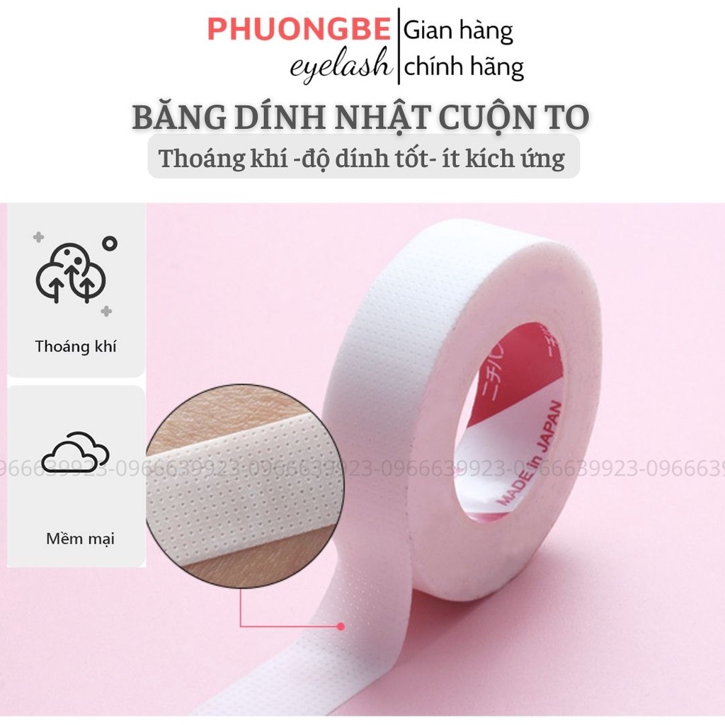 Băng dính nhật dán mi khi nối mi màu trắng có lỗ thông hơi