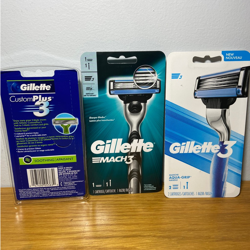 Dao cạo râu Gillette Mach3 Và Custom Plus 3 lưỡi của Mỹ