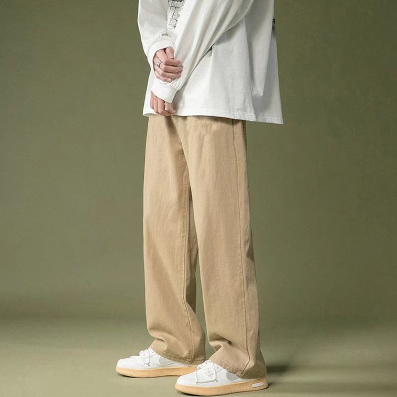 Unisex quần ống rộng đồng bằng simple quần dài nam thời trang hàn quốc quần baggy nữ bigsize quần nữ