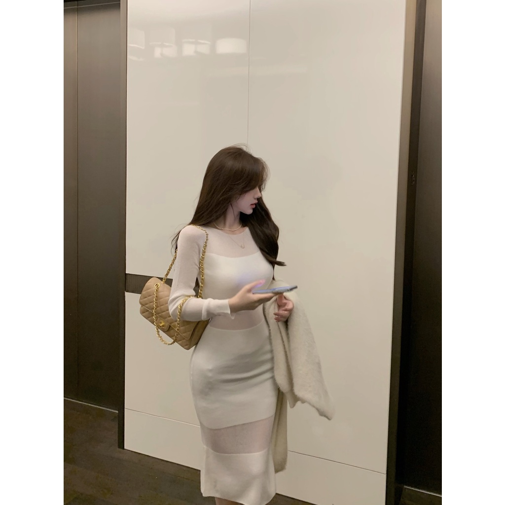 Áo Khoác cardigan Dài Tay + Chân Váy Dài Chất Liệu Nhung Cao Cấp Thời Trang Mùa Thu Theo Phong Cách Pháp