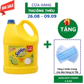 Nước rửa chén Sunlight Chanh mới sạch nhanh chai 3.8kg