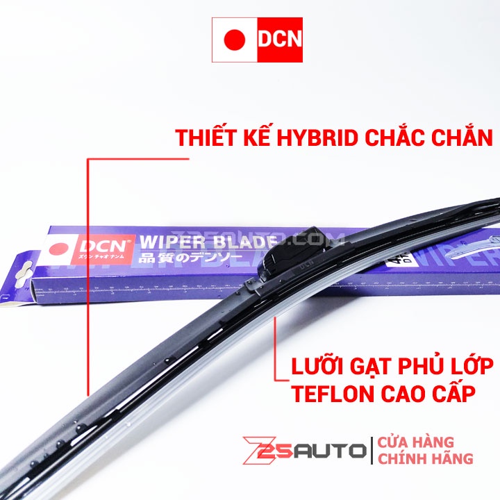 Gạt mưa ô tô DCN Hybrid Nhật Bản chính hãng đủ kích thước và adapter theo từng hãng xe hơi