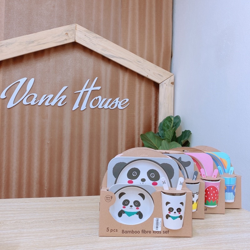 Set bộ bát ăn cơm lúa mạch cao cấp 5 chi tiết cho bé yêu