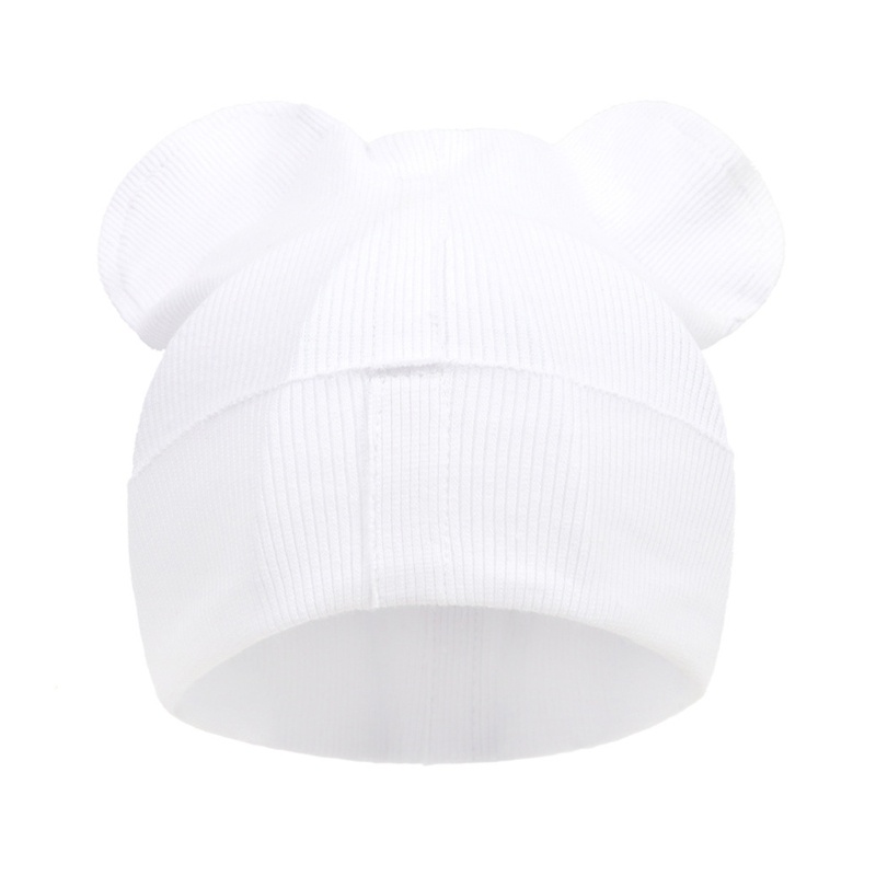 Bộ Găng Tay + Mũ + Găng Tay Bằng Cotton Mềm Chống Trầy Hình Tai Gấu Dễ Thương Cho Bé Sơ Sinh