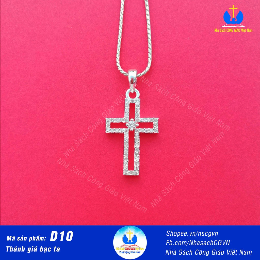 Thánh giá bạc ta - Mặt dây chuyền  D10 cho nam nữ, trẻ em - Quà tặng Công Giáo
