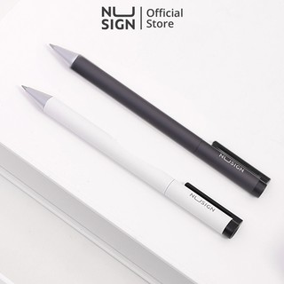 Bút gel ký cao cấp Nusign mực Đen 0.5mm - Thiết kế tối giản, ngòi viết trơn tru chất lượng cao - Xám/Trắng - NS554