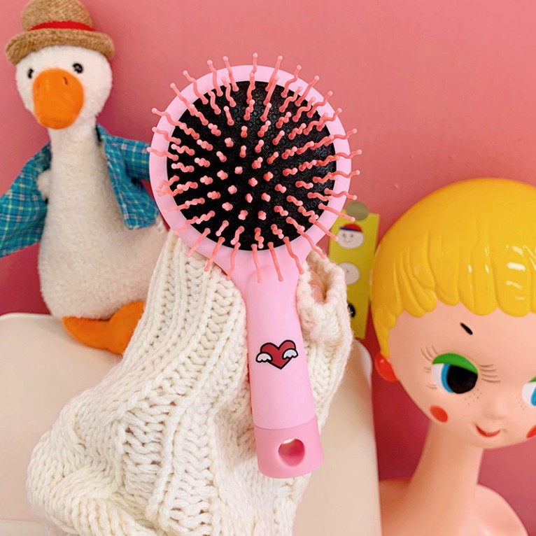 Lược chải tóc mát xa đệm khí có gương hoạt hình Hàn Quốc dễ thương LUCY LUXURY SHOP