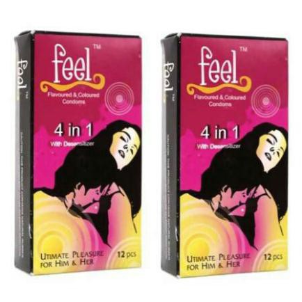 Bao Cao Su FEEL 4 IN 1 - Bi Gai - Kéo Dài Thời Gian Quan Hệ - Bcs Chính Hãng Malaysia, Hộp 12 cái