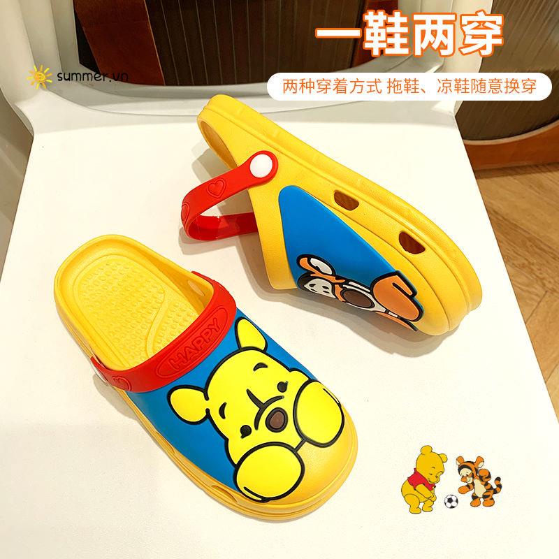 Dép Bít Mũi In Họa Tiết Hoạt Hình Chống Trượt Chống Mài Mòn Thích Hợp Cho Hoạt Động Ngoài Trời Vào Mùa Hè