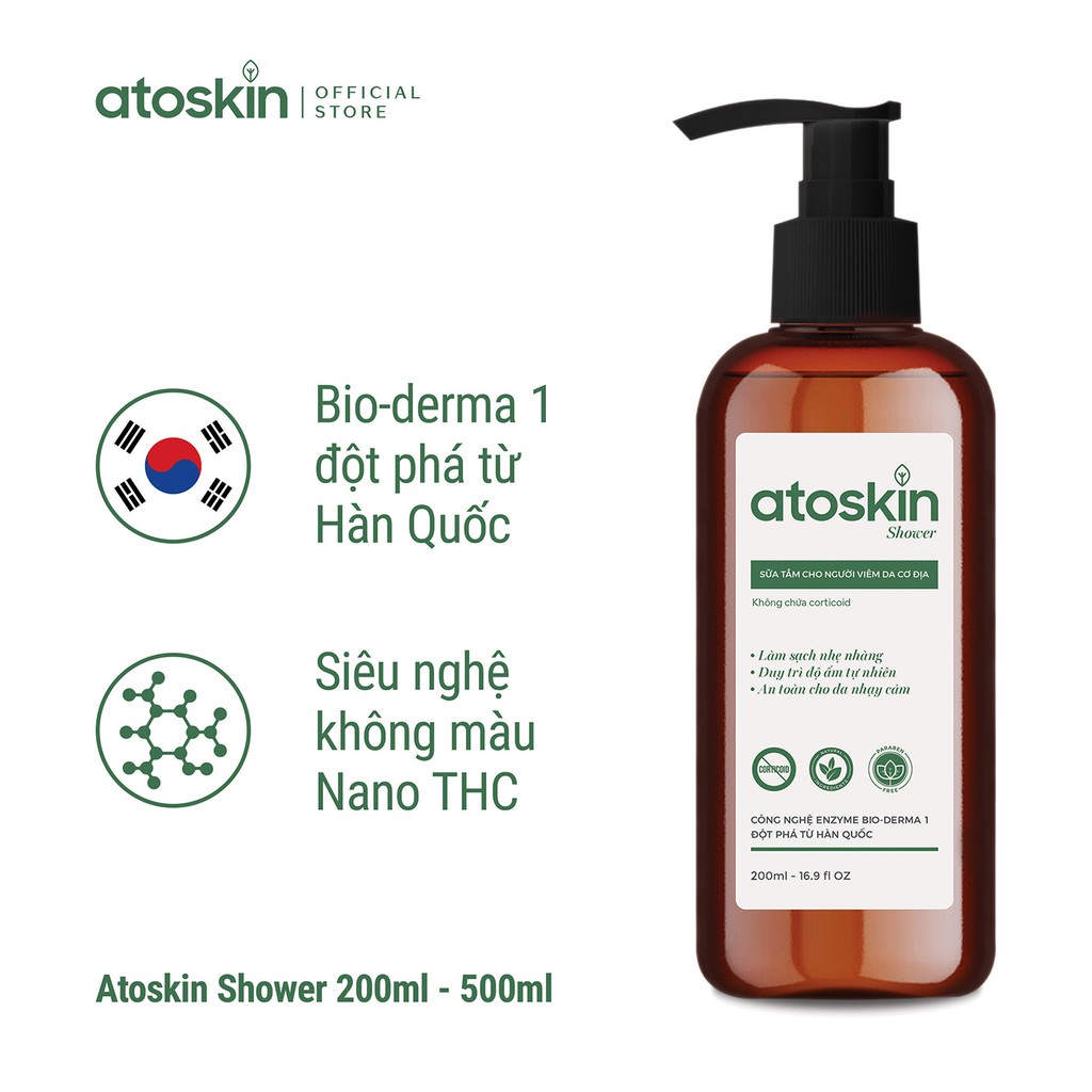 [NHẬP CVIJUL1 GIẢM 10%] Sữa tắm Atoskin cấp dưỡng ẩm Da công nghệ Hàn Quốc Enzyme- Bio-Derma 1