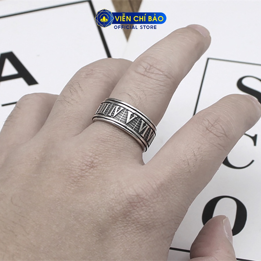 Nhẫn bạc nam BT La Mã Xoay chất liệu bạc Thái 925 thời trang phụ kiện trang sức Viễn Chí Bảo N101311