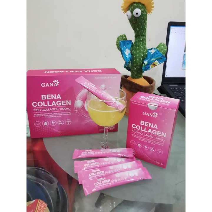 Collagen-FREESHIP-Chăm sóc sắc đẹp phụ nữ-Bena Collagen-GANA-Làn da căng mịn, sáng bóng-Hộp 30 gói