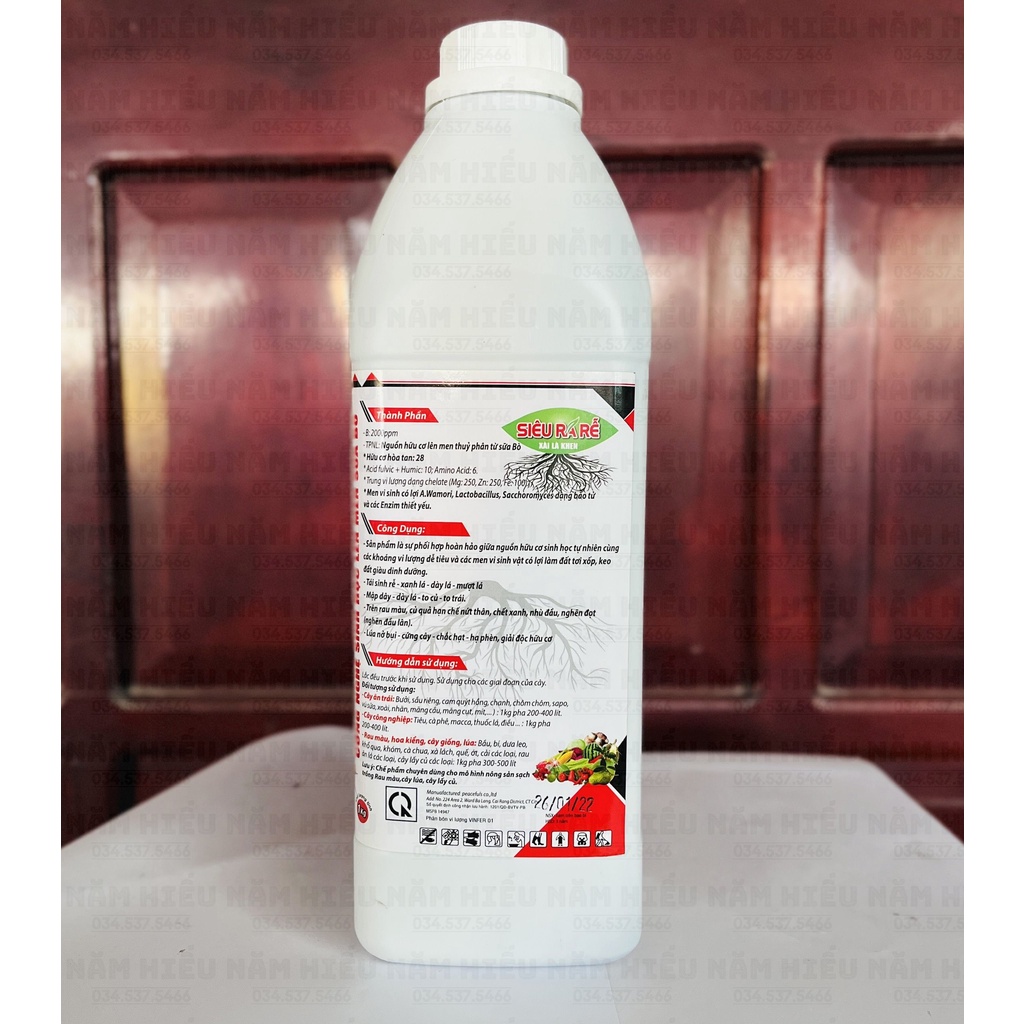 Hữu cơ ROOT 2 - Chai 1kg - Phân bón tưới Gốc rễ Giàu dưỡng chất cho hoa kiểng - Kích rễ cực mạnh - Siêu kích đọt