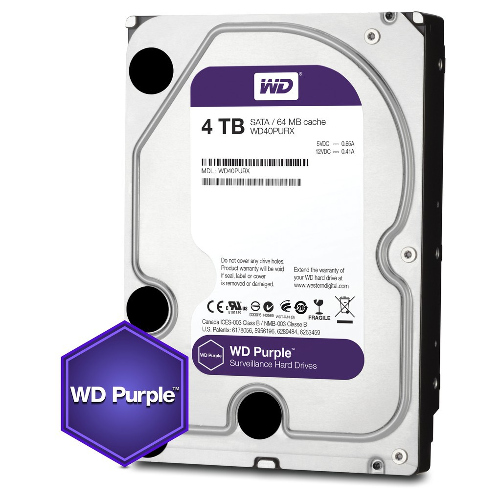 Ổ cứng hdd Desktop Western Digital Purple 4TB (chuyên camera)