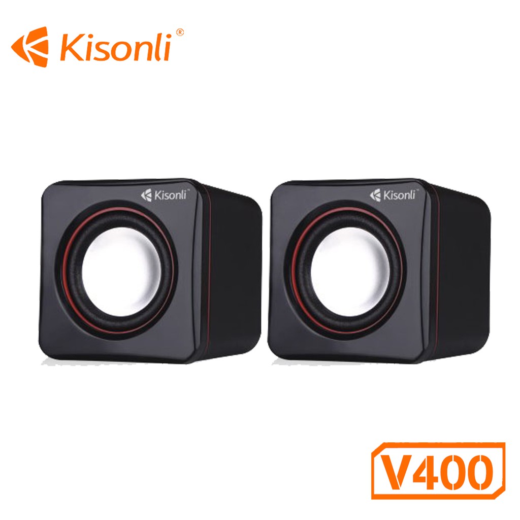 Loa Vi Tính  2.0  Kisonli V400. Dùng cổng USB làm nguồn và jack 3.5 kết nối PC, Laptop. Màu ngẫu nhiên. Vi Tính Quốc Duy