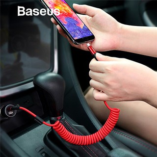 Cáp sạc lò xo baseus spring usb type c flexible 2a trên xe ô tô - phụ kiện chi hà