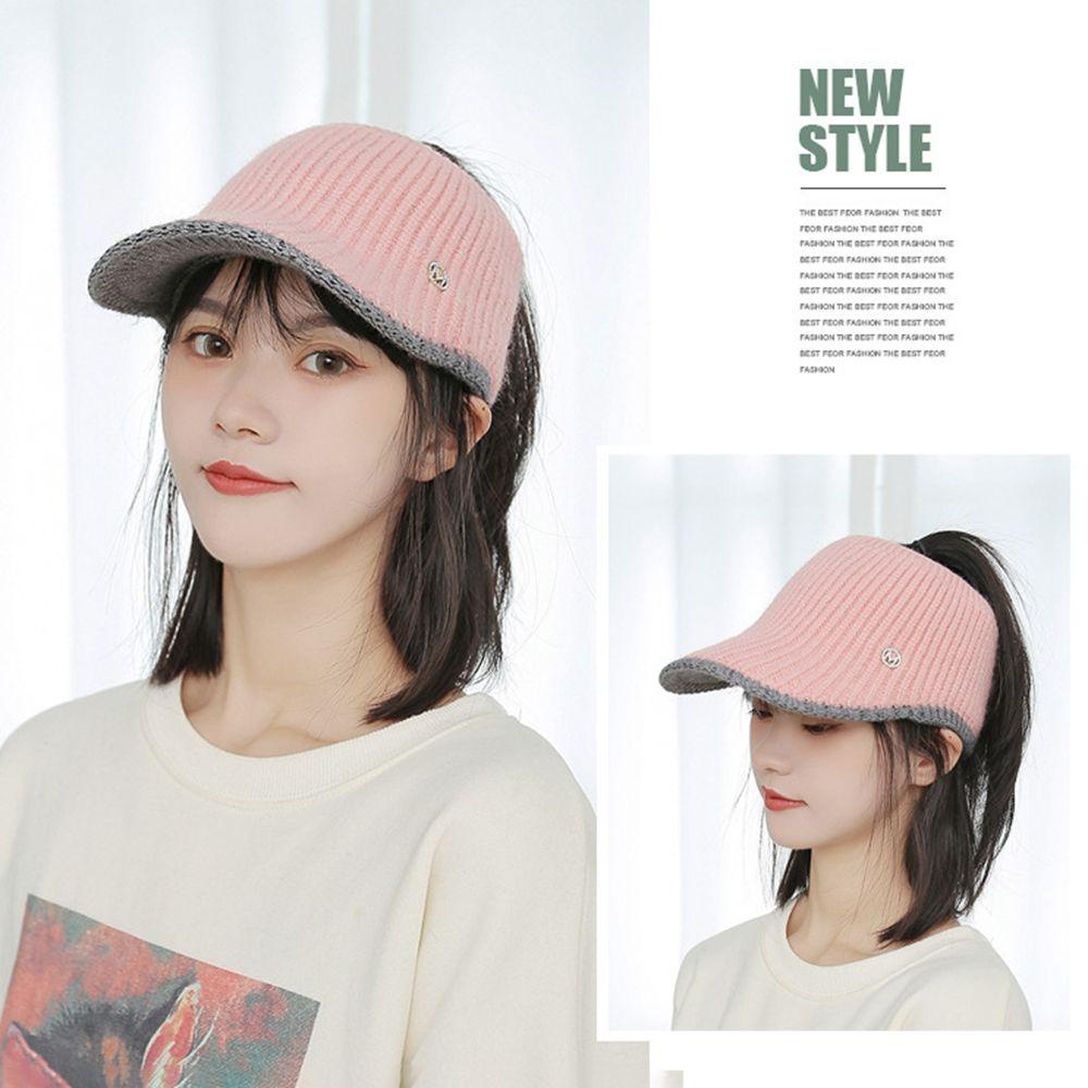 Mũ Lưỡi Trai Len Dệt Kim Hở Chóp In Chữ M Thời Trang Thu Đông Cho Nam Và Nữ