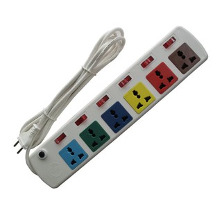 Ổ cắm điện đa năng LIOA 6 ổ 6 công tắc 6DOF32WN