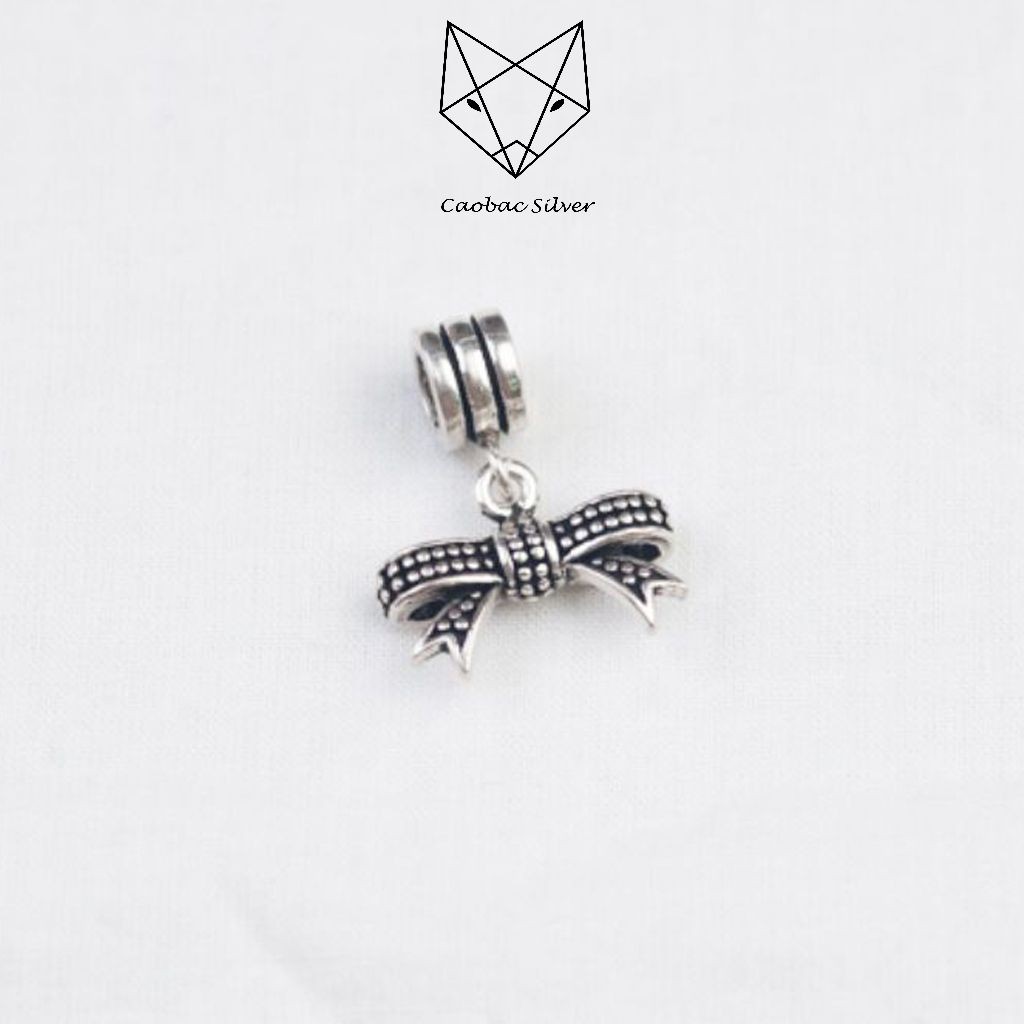 Mặt Dây Chuyền Bạc Thái CaoBac Silver Hình Charm Nơ Xinh Xắn Không Kèm Dây - Trang Sức Cáo Bạc JEWELLERY