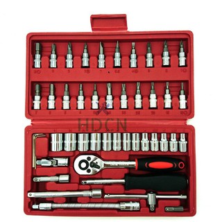 Bộ Dụng Cụ 46 Chi Tiết Mở Ốc Vít Đa Năng, Bộ Dụng Cụ Mở Bu Lông Ốc Vít, Sửa Chữa Ô Tô Xe Máy, Đa Năng 46 Chi Tiết