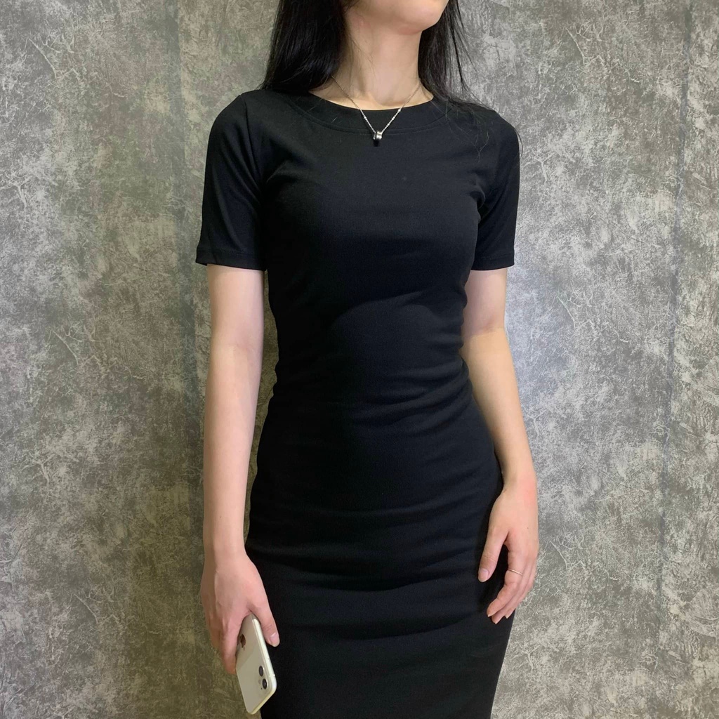 Váy body dáng suông dài qua gối, nữ tính cực tôn dáng. Chất vải tăm nhỏ cao cấp, co dãn 4 chiều. VIE fashion 2110-09