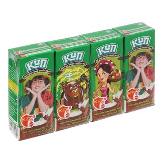 Lốc 4 sữa socola lúa mạch LiF Kun 180ml
