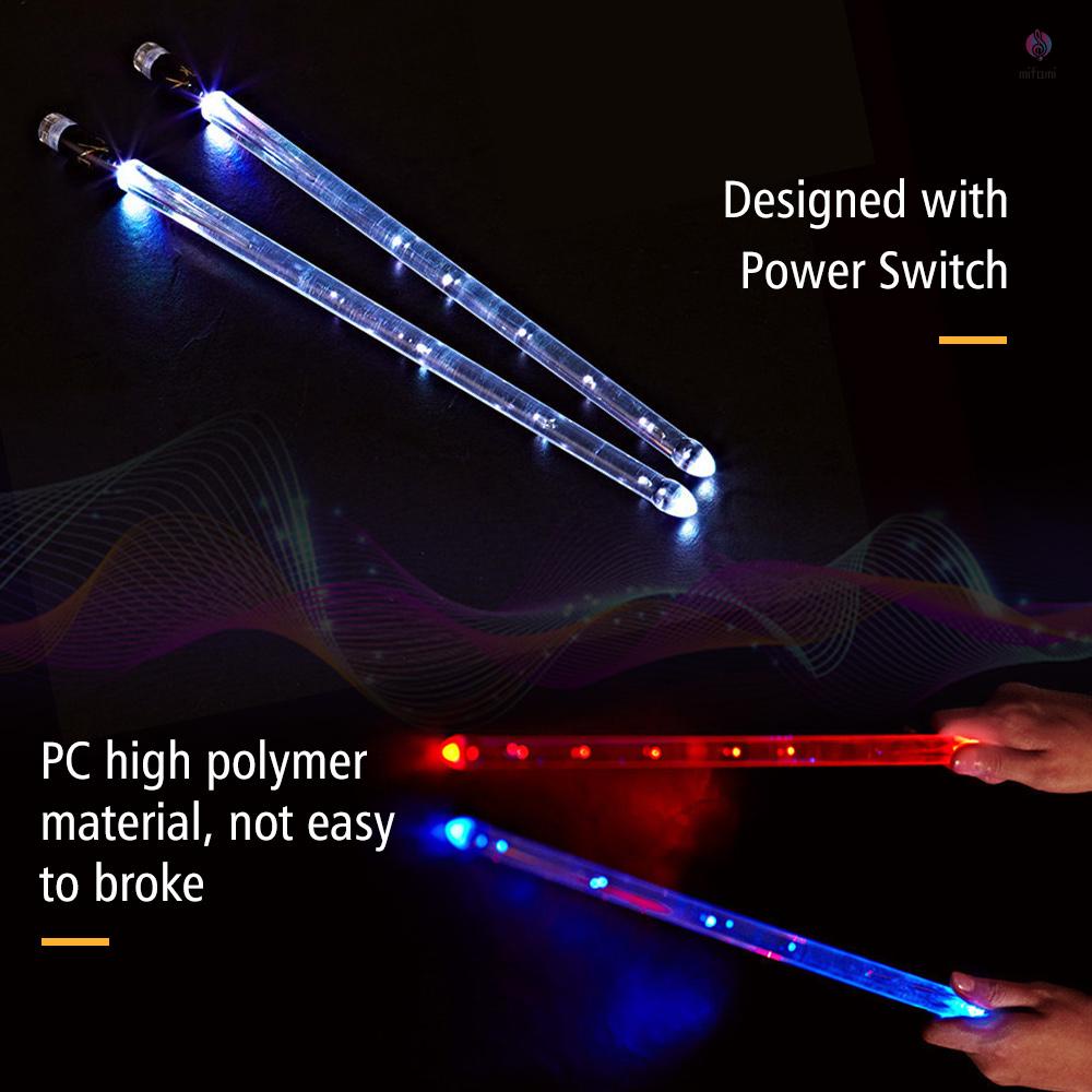 Dùi Trống Jazz Có Đèn LED Nhiều Màu Sắc 15 Màu Sạc USB Có Nút Bật Tắt