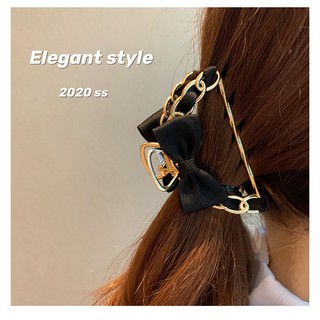 Kẹp tóc kim loại trang trí nơ dễ thương phong cách Hàn Quốc