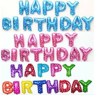 Set bóng bay sinh nhật dải chữ happy birthday