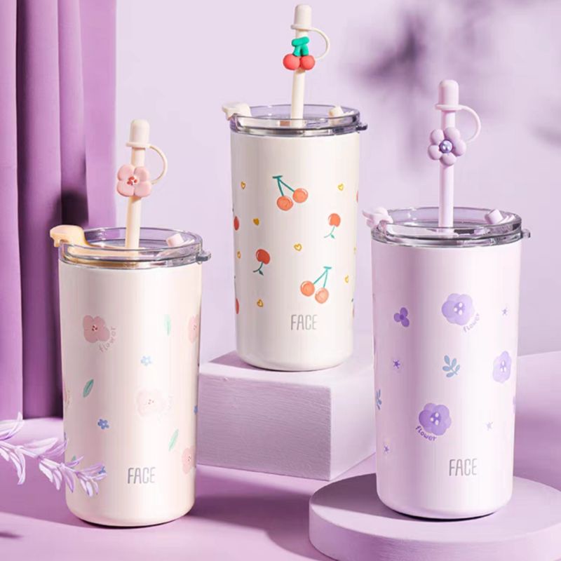 Bình uống nước giữ nhiệt có ống hút bằng thép không rỉ 316