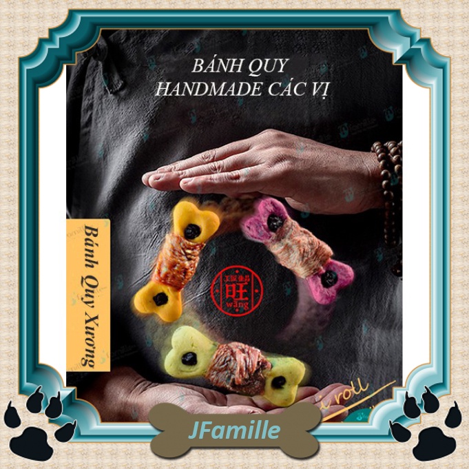 [CAO CẤP]Đồ Ăn Vặt Chó Mèo JFamille, Gà Cuộn Bánh Quy Rau Củ, Handmade Pet Snack Dinh Dưỡng, Chất Lượng Cao - JF34