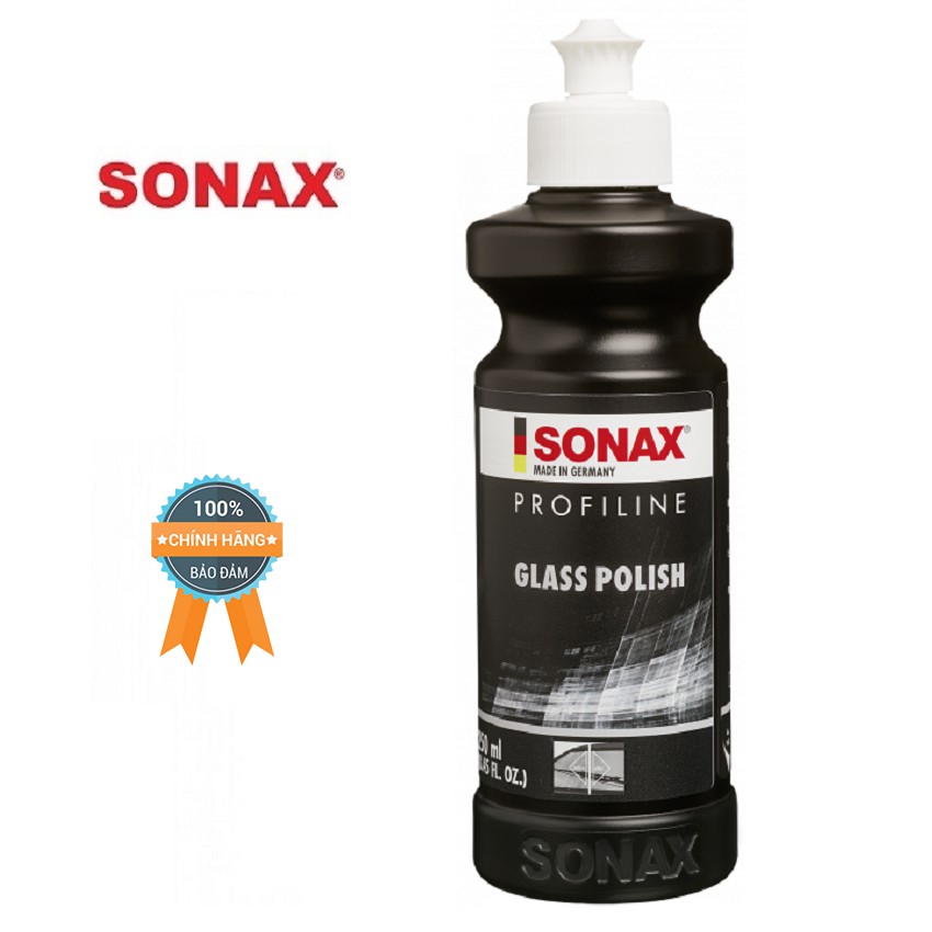 Dung Dịch Đánh Bóng Kính Ô Tô SONAX Glass Polish 273141 250mlgiúp đánh bóng xóa xước làm sạch và trong gương kính xe ôtô