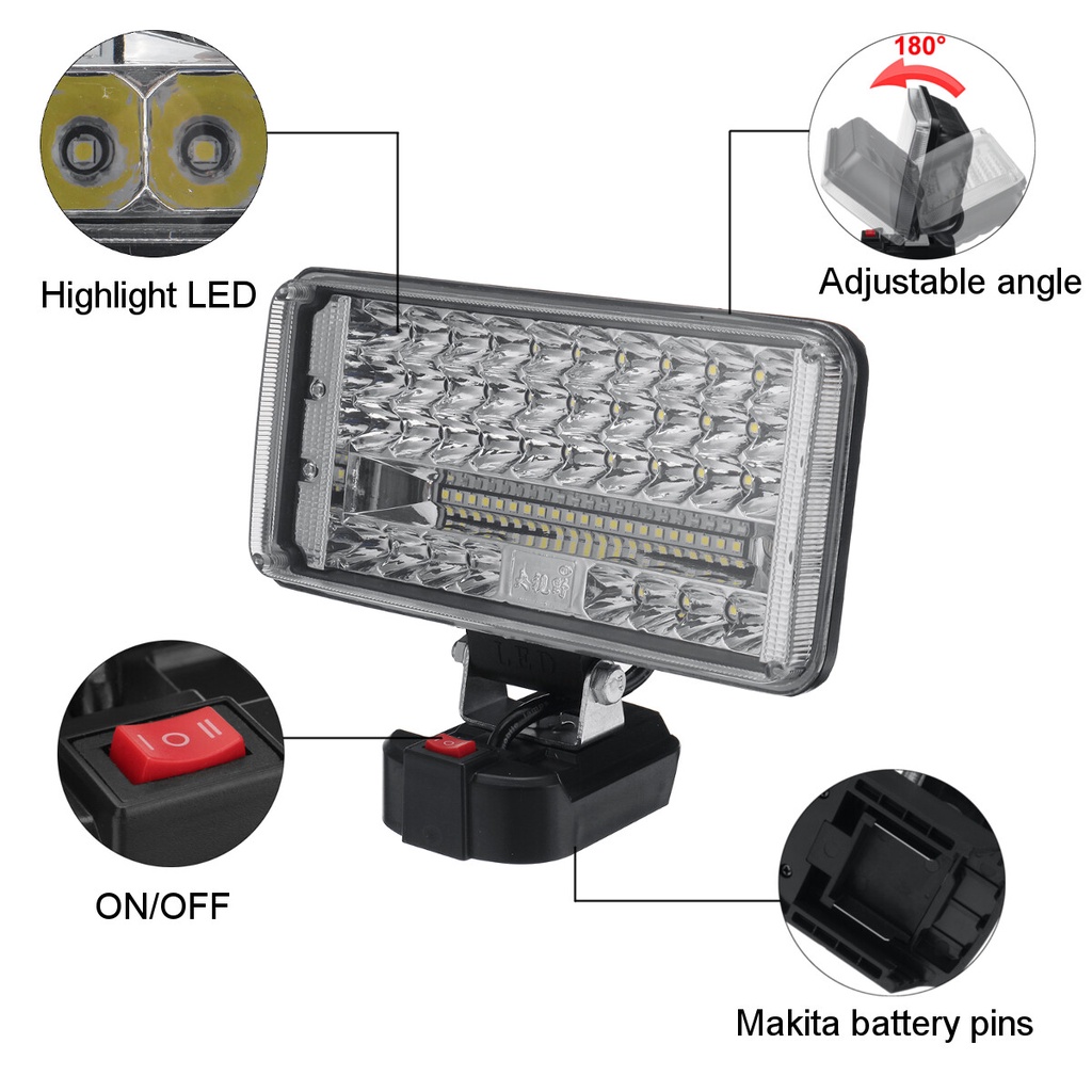 Đèn pin led dùng chung pin MAKITA 18v, Sử Dụng Pin Máy Công Cụ - Không Kèm Pin