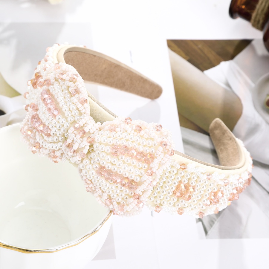 Mới Băng Đô Cài Tóc Bản Rộng Đính Hạt Ngọc Trai Thanh Lịch Cho Nữ