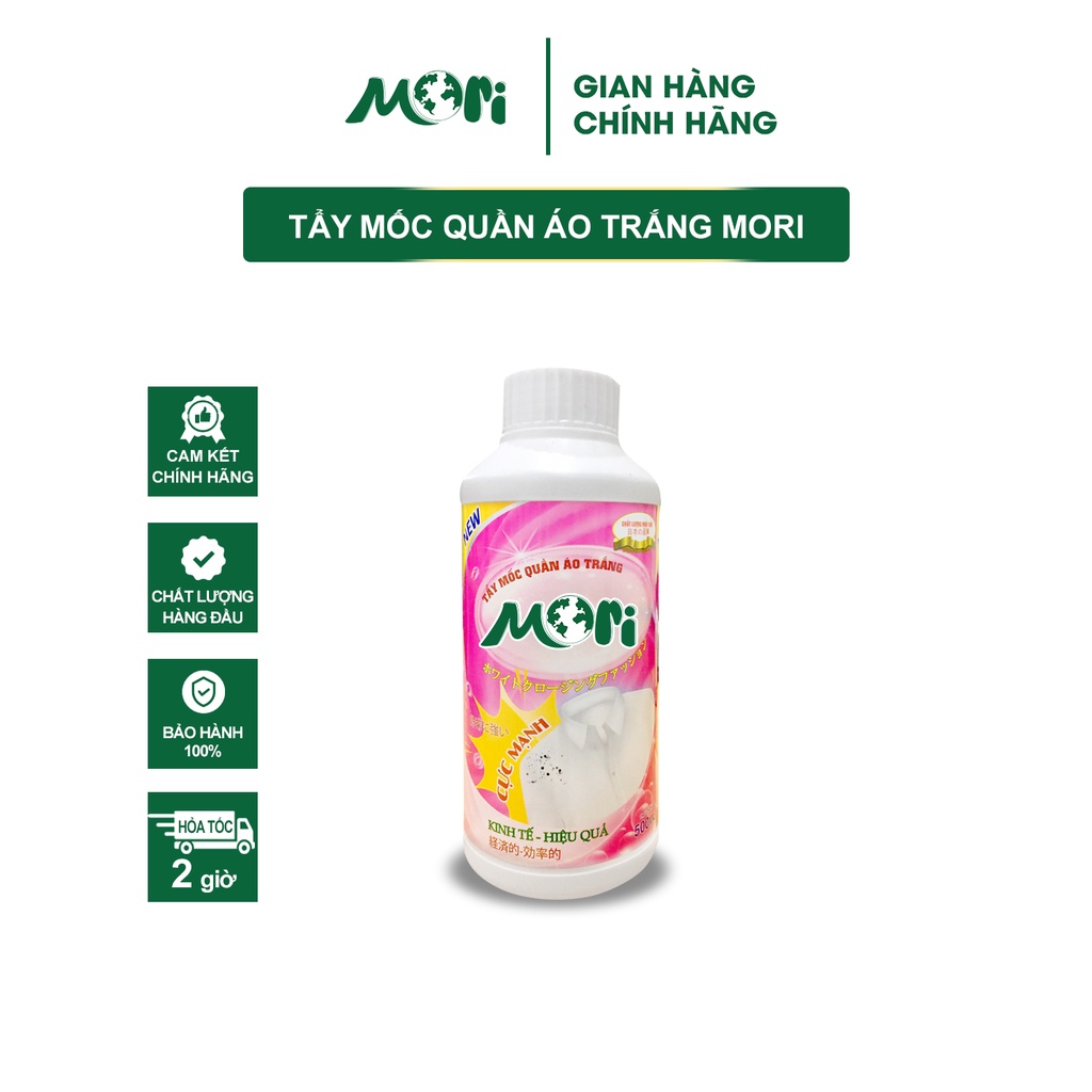 Tẩy mốc trắng Mori - Mang lại vẻ trắng sáng, không làm loang lổ, ngả màu